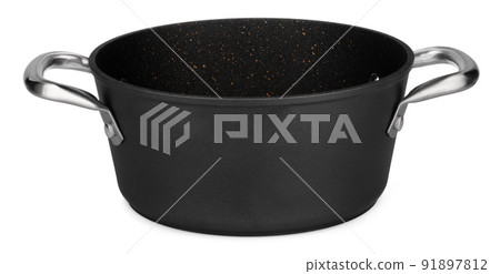 New black saucepan isolated on white background 91897812