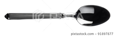 Silver spoon cutlery isolated on white background Silver spoon cutlery isolated on white background 91897877