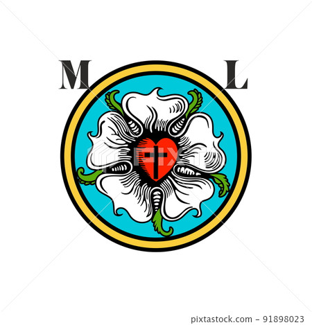 Rose Luther. Illustration of theology and... - Stock Illustration ...