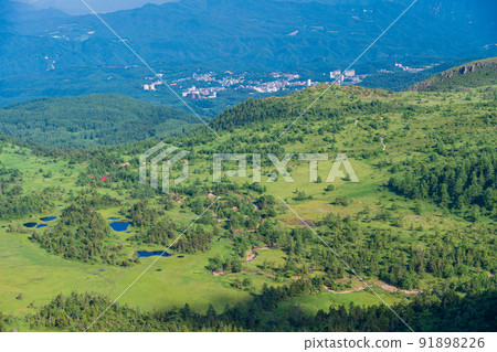 (Gunma Prefecture) Yoshigadaira overlooking from the highest point of Shiga Kusatsu Road and Japan National Highway 91898226