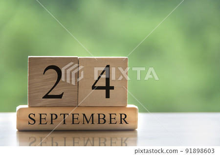 September 24 calendar date text on wooden blocks with copy space for ideas. Copy space and calendar concept September 24 calendar date text on wooden blocks with copy space for ideas. Copy space and calendar concept 91898603