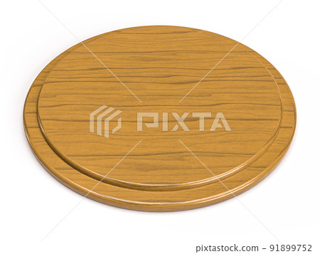A round wooden plate on which to put pizza. 3D rendered circular wooden tray. A round wooden plate on which to put pizza. 3D rendered circular wooden tray. 91899752