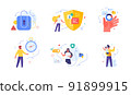 People use gadgets. set of icons, illustration 91899915