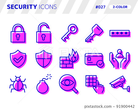 Two-color style icon set related to security_027 Two-color style icon set related to security_027 91900442
