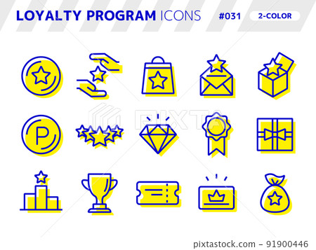 Two-color style icon set related to royalties_031 91900446