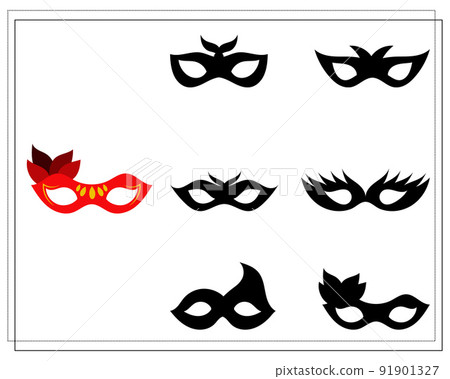children's logic game find the right shadow. Masquerade masks. Vector children's logic game find the right shadow. Masquerade masks. Vector 91901327