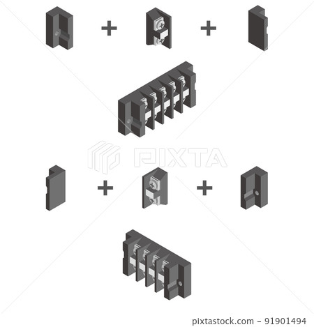 Terminal block set isometric 91901494