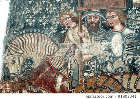 Ancient fresco, mural 91902341
