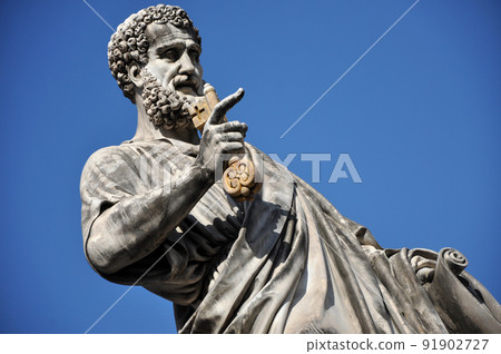Statue of Saint Peter in Saint Peter square. Vatican city Statue of Saint Peter in Saint Peter square. Vatican city 91902727