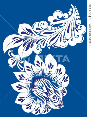 Hohloma decor element. Khokhloma painting Hohloma decor element. Khokhloma painting 91903550