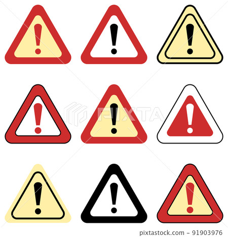 Set of Exclamation Signs 91903976