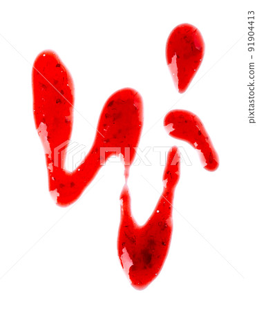 Strawberry jam drizzle isolated on white background. Splashes of berry confiture. Top view. Strawberry jam drizzle isolated on white background. Splashes of berry confiture. Top view. 91904413