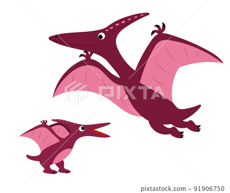 Dinosaur pterodactyloidea icon in cartoon style Vector Image