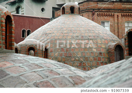 Sulfur baths of Tbilisi in Abanotubani area, Georgia 91907339