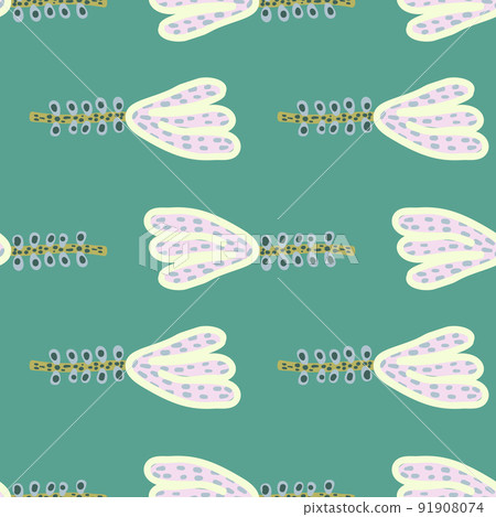 Decorative flowers seamless pattern. Contemporary strange floral wallpaper. 91908074