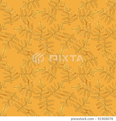 Seamless pattern with strange tropical leaves. Contemporary leaf plants endless wallpaper. Abstract floral background. 91908076