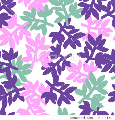 Cute strange tropical leaves seamless pattern. Naive art style. Leaf plants endless wallpaper. Cute strange tropical leaves seamless pattern. Naive art style. Leaf plants endless wallpaper. 91908130
