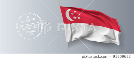 Singapore happy national day greeting card, banner with template text vector illustration Singapore happy national day greeting card, banner with template text vector illustration 91909632