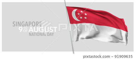 Singapore happy national day greeting card, banner with template text vector illustration Singapore happy national day greeting card, banner with template text vector illustration 91909635