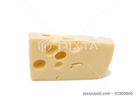 Emmental cheese piece, Swiss cheese. 91909800