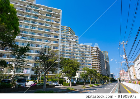 千葉縣美浜區高須稻毛海岸高層公寓街景 91909972