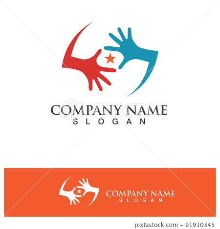 Help Logo App Hand help logo and symbols template icons app - Stock Illustration ...