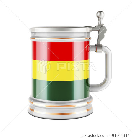 Beer mug with Bolivian flag, 3D rendering 91911315