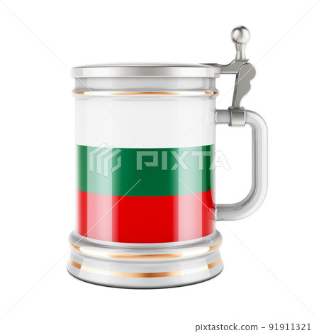 Beer mug with Bulgarian flag, 3D rendering 91911321