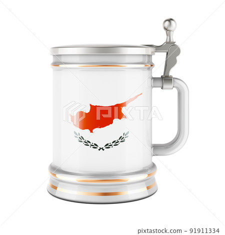 Beer mug with Cypriot flag, 3D rendering Beer mug with Cypriot flag, 3D rendering 91911334