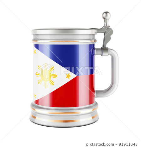 Beer mug with Filipino flag, 3D rendering Beer mug with Filipino flag, 3D rendering 91911345