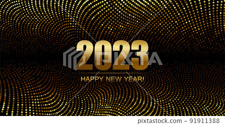 2023 New Year Abstract shiny color gold design element 2023 New Year Abstract shiny color gold design element 91911388