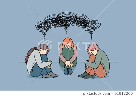 Unhappy women struggle with psychological problems  91912200