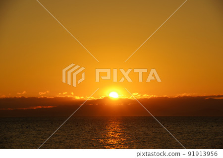 A view of the sunrise over the Ariake Sea from Shimabara City A view of the sunrise over the Ariake Sea from Shimabara City 91913956