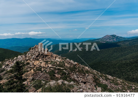 Mountain landscape. View from Mount Pidan. Livadia mountain peak. Russia. Vladivostok Mountain landscape. View from Mount Pidan. Livadia mountain peak. Russia. Vladivostok 91916477