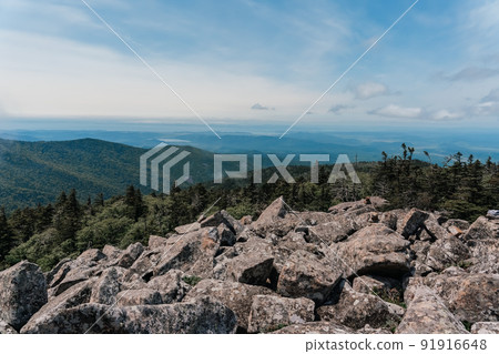Mountain landscape. View from Mount Pidan. Livadia mountain peak. Russia. Vladivostok 91916648
