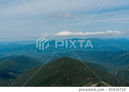 Mountain landscape. View from Mount Pidan. Livadia mountain peak. Russia. Vladivostok 91916720