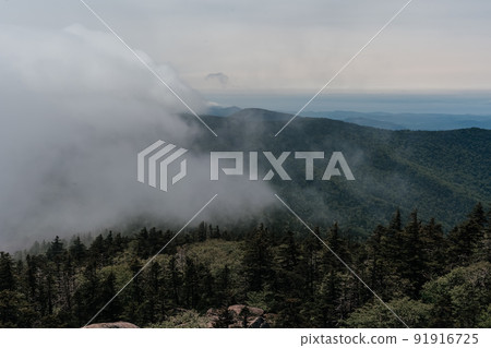 Mountain landscape. View from Mount Pidan. Livadia mountain peak. Russia. Vladivostok 91916725