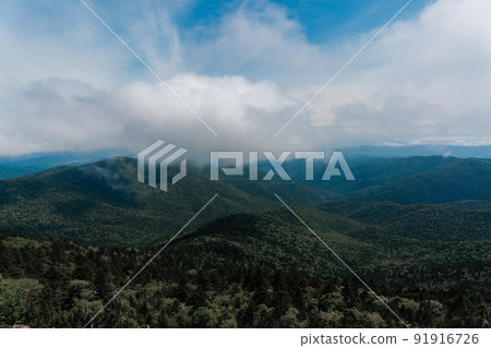 Mountain landscape. View from Mount Pidan. Livadia mountain peak. Russia. Vladivostok 91916726
