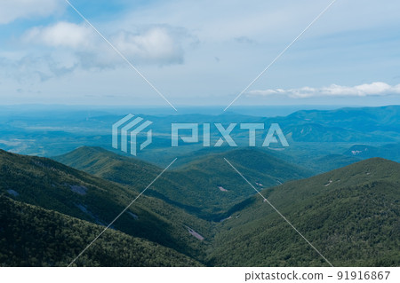 Mountain landscape. View from Mount Pidan. Livadia mountain peak. Russia. Vladivostok 91916867