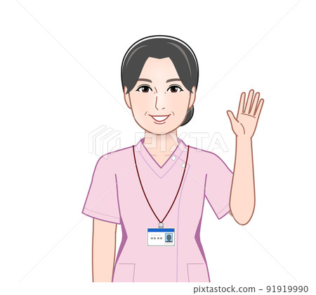 Woman with hanging ID 91919990