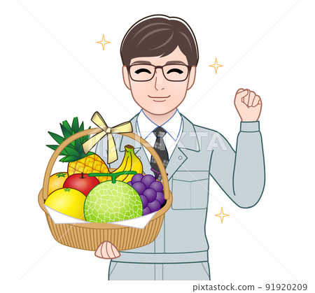 A man with a fruit platter 91920209