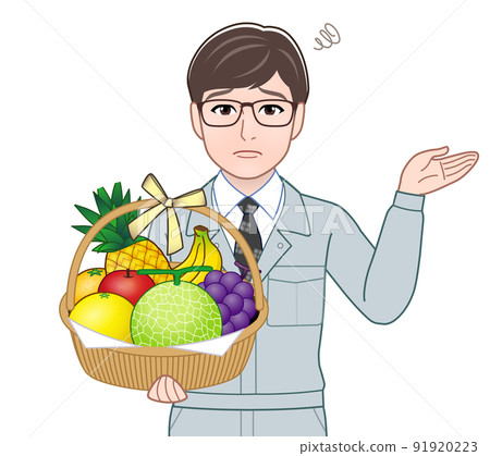 A man with a fruit platter A man with a fruit platter 91920223