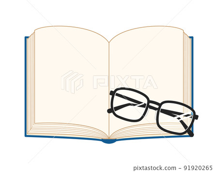 Illustration that combines an open book and glasses 91920265