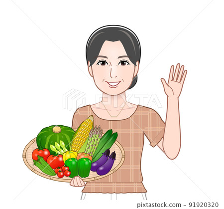 Female with summer vegetables Female with summer vegetables 91920320