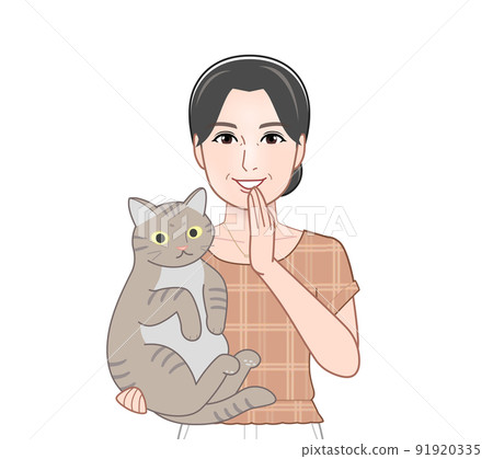 抱著貓的女人 抱著貓的女人 91920335