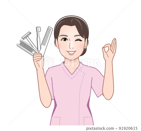 Woman with disposable plastic Woman with disposable plastic 91920615