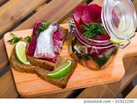 Homemade pickled blue whiting fish 91922200