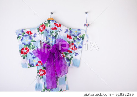 繡球花浴衣和風鈴日本 91922289