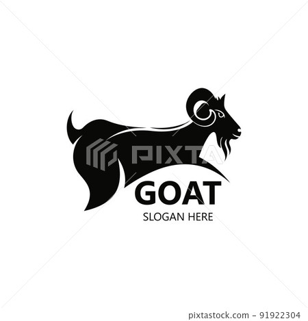 Goat animal logo head design template illustration 91922304