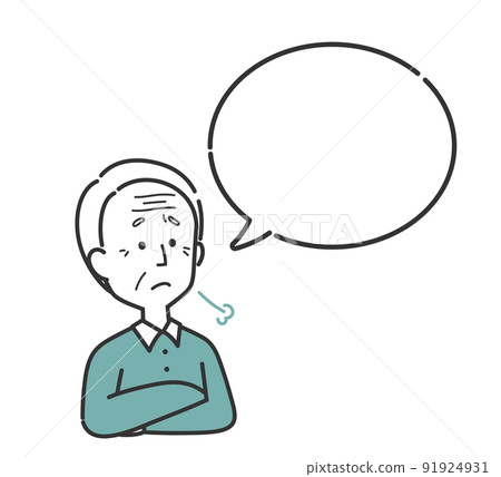 看起來很擔心的老人 91924931